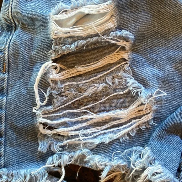 Jean Shorts with Rips - Picture 2 of 3
